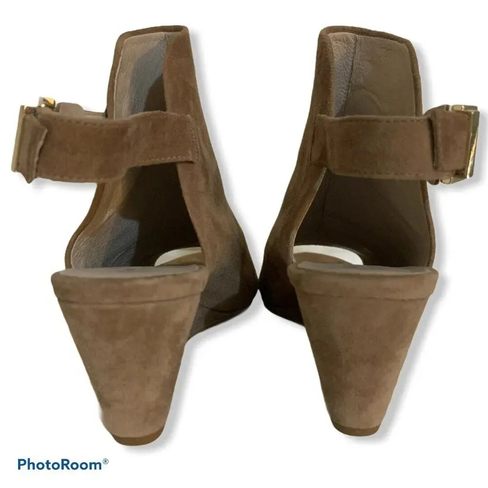 Kenneth Cole Dana wedge Sandal suade tan‎ 6M